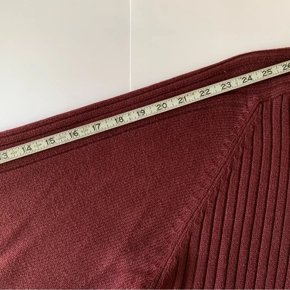 Vintage 80s Blue Ink Maroon Ribbed V-Neck Sweater - Picture 12 of 12